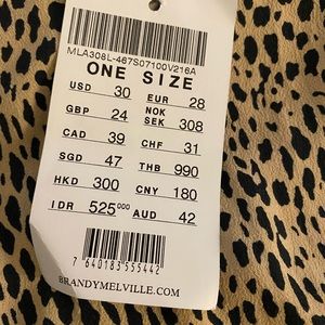 Brandy Melville cheetah midi skirt